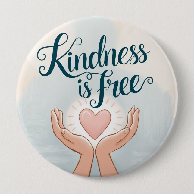 kidness is free 10 cm round badge (Front)
