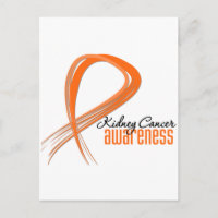 Kidney Cancer  Awareness Grunge Orange Ribbon