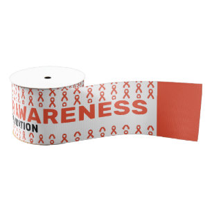 Kidney Cancer Awareness Pattern Ribbon Grosgrain Ribbon