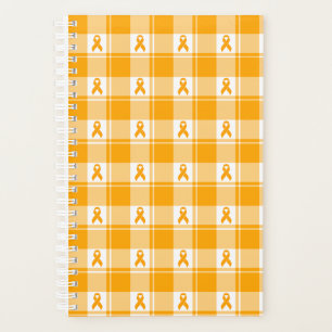 Kidney Cancer Awareness Plaid Planner, Orange Planner