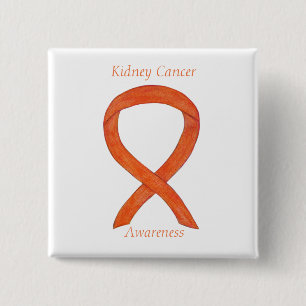 Kidney Cancer Awareness Ribbon Custom Pin