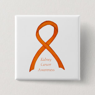 Kidney Cancer Awareness Ribbon Custom Pin