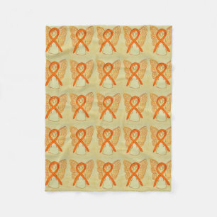 Kidney Cancer Awareness Ribbon Soft Fleece Blanket