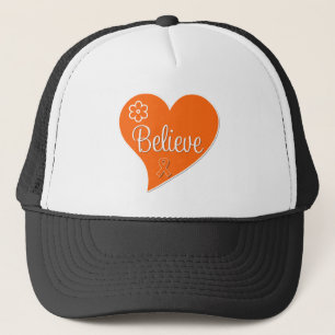 Kidney Cancer Believe Orange Heart Trucker Hat