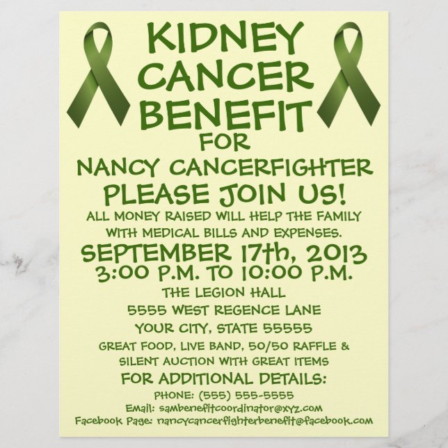 Kidney Cancer Benefit Cartoon Flyer (Front)