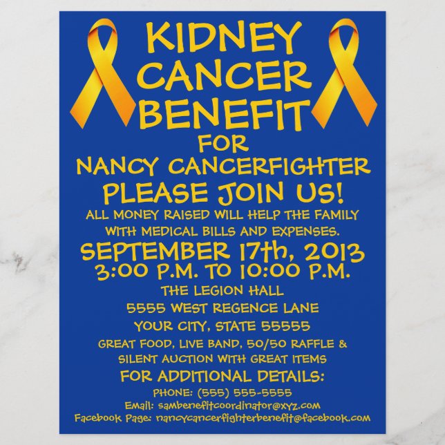 Kidney Cancer Benefit Flyer (Front)