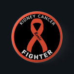 Kidney Cancer Fighter Ribbon Black Button<br><div class="desc">Kidney Cancer Fighter Ribbon Black Button for awareness and support for people fighting kidney cancer.</div>