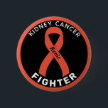 Kidney Cancer Fighter Ribbon Black Button<br><div class="desc">Kidney Cancer Fighter Ribbon Black Button for awareness and support for people fighting kidney cancer.</div>