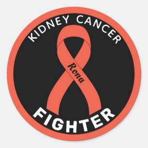 Kidney Cancer Fighter Ribbon Black Round Sticker