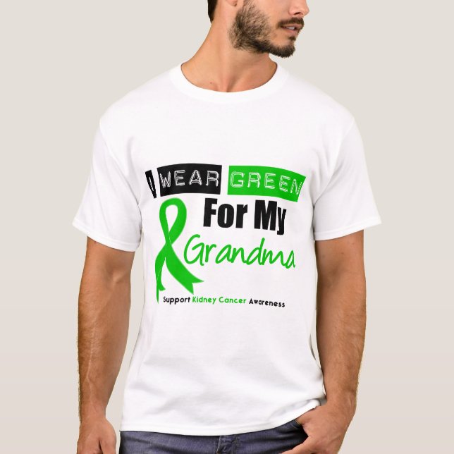 Kidney Cancer Green Ribbon For My Grandma T-Shirt (Front)