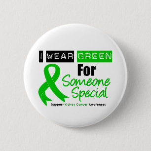 Kidney Cancer Green Ribbon For Someone Special 6 Cm Round Badge