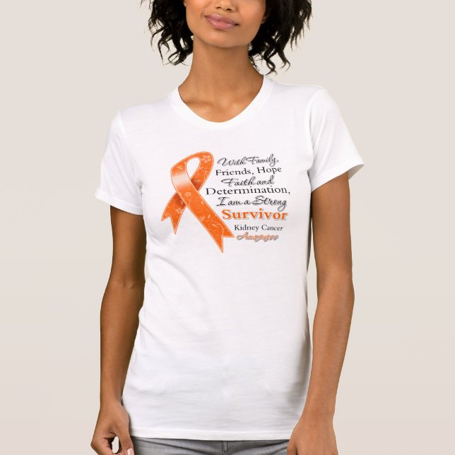 Kidney Cancer Support Strong Survivor 2 T-Shirt (Front)
