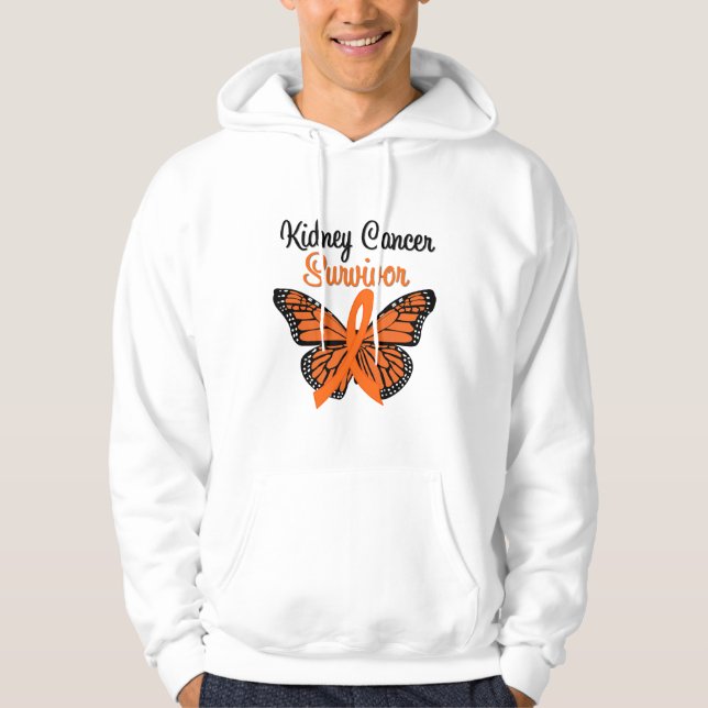 Kidney Cancer SURVIVOR Butterfly Hoodie (Front)