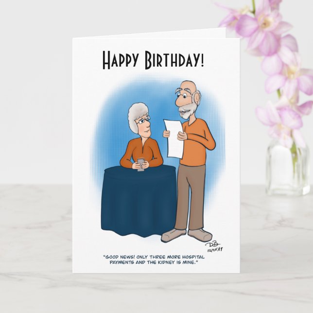 Kidney Card Folded Birthday Card (Orchid)