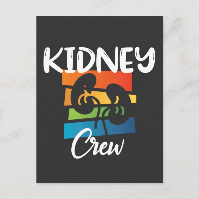 Kidney Crew Dialysis Nurse Nephrology Kidney Squad Postcard (Front)