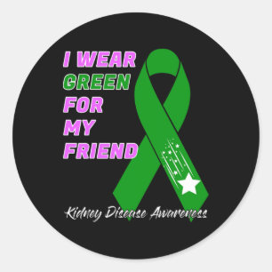 Kidney Disease Awareness Dialysis Transplant Patie Classic Round Sticker