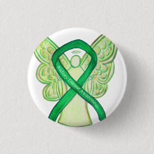 Kidney Disease Awareness Green Ribbon Angel Pins