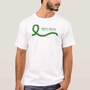 Kidney Disease Awareness Green Ribbon Beads T-Shirt