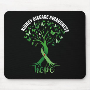 Kidney disease awareness green ribbon tree hopeKid Mouse Pad