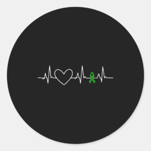 Kidney Disease Awareness Heartbeat  Classic Round Sticker