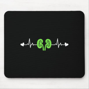 Kidney Disease Awareness Heartbeat Transplant Orga Mouse Pad