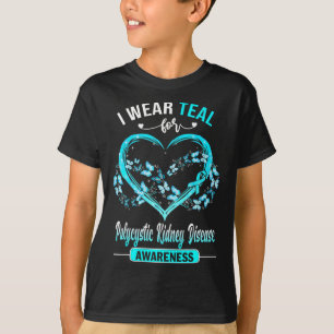Kidney Disease Awareness I Wear Teal Butterfly T-Shirt