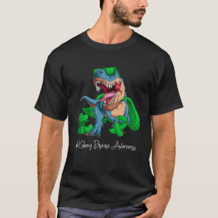 Kidney Disease Awareness Month Green Ribbon Trex T-Shirt
