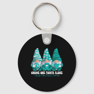 Kidney Disease Awareness Month Teal Ribbon Gnomes Key Ring