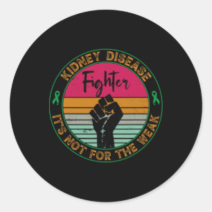 Kidney Disease awareness Retro Fighter Warrior Men Classic Round Sticker