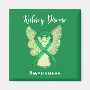 Kidney Disease Awareness Ribbon Angel Art Magnet