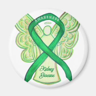 Kidney Disease Awareness Ribbon Angel Art Magnets
