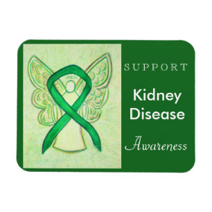 Kidney Disease Awareness Ribbon Angel Magnet