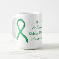 Kidney Disease Awareness Ribbon Art Coffee Mugs