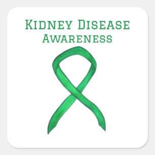 Kidney Disease Awareness Ribbon Art Sticker Decals