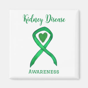 Kidney Disease Awareness Ribbon Custom Art Magnets