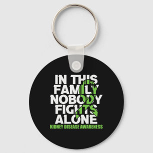 Kidney Disease Awareness Ribbon Family Nobody Figh Key Ring