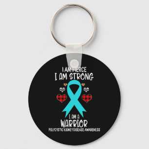 Kidney Disease Awareness Ribbon I Am Fierce Stron  Key Ring