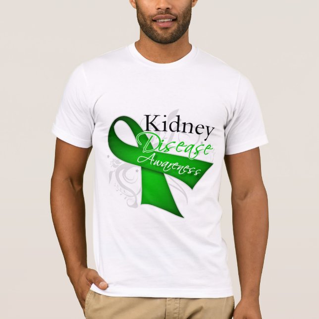 Kidney Disease Awareness Ribbon T-Shirt (Front)