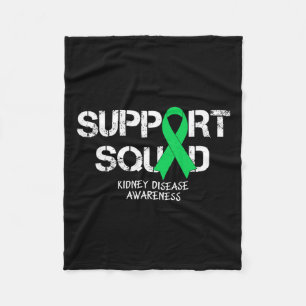 Kidney Disease Awareness Support Squad Men Women Fleece Blanket