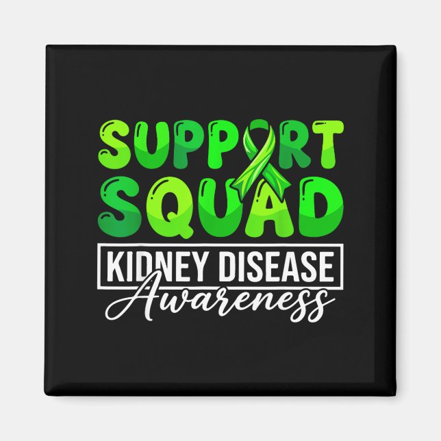 Kidney disease awareness support squad nurse green magnet (Front)