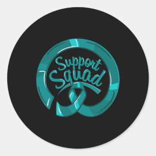 Kidney Disease Awareness Support Squad Teal  Classic Round Sticker