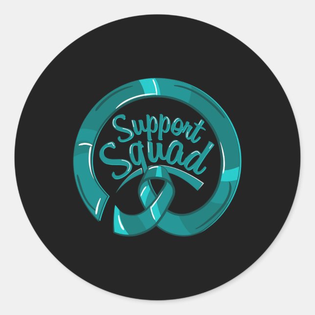 Kidney Disease Awareness Support Squad Teal  Classic Round Sticker (Front)