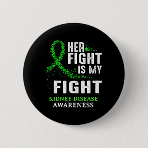 Kidney Disease Awareness Survivor Green Ribbon Men 6 Cm Round Badge