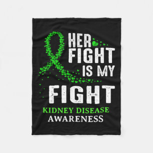 Kidney Disease Awareness Survivor Green Ribbon Men Fleece Blanket