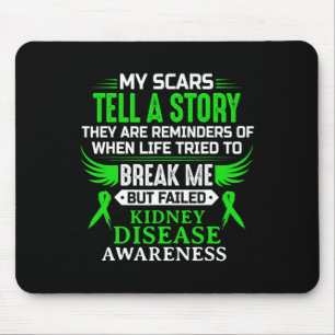 Kidney Disease Awareness Survivor Green Ribbon Men Mouse Pad