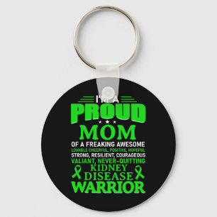 Kidney Disease Awareness Survivor Green Ribbon Mum Key Ring