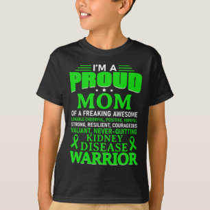 Kidney Disease Awareness Survivor Green Ribbon Mum T-Shirt