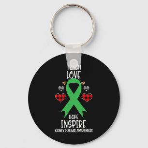 Kidney Disease Awareness Teach Ribbon Love Hope In Key Ring