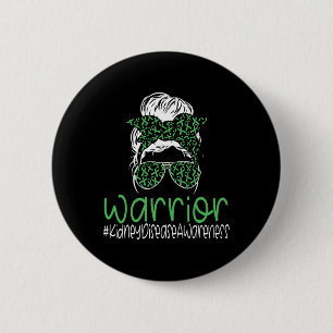 Kidney Disease Awareness Transplant Green Ribbon M 6 Cm Round Badge