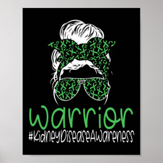 Kidney Disease Awareness Transplant Green Ribbon M Poster